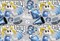 Sykel Enterprises-University of North Carolina Cotton Fabric-UNC Tar Heels Mascot Heather Cotton Quilting Fabric